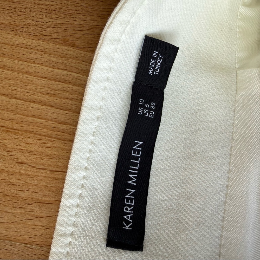 Karen Millen White Button-Front Pencil Skirt Size 6 - Picture 3 of 7